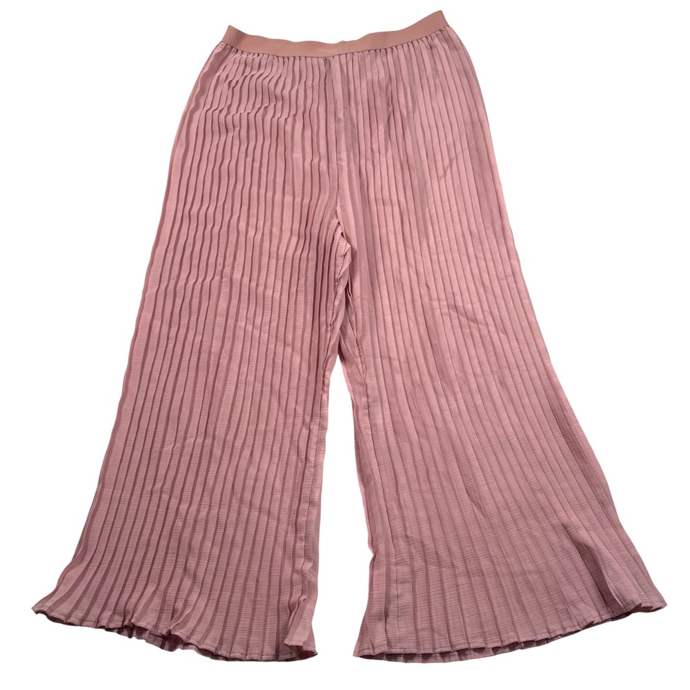 Matilda Jane‎ Curtain Call Wide Leg Pants Womens Medium Pink Accordion Elastic